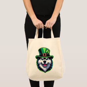 Irish Shamrock Siberian husky Hund St patricks day Tygkasse