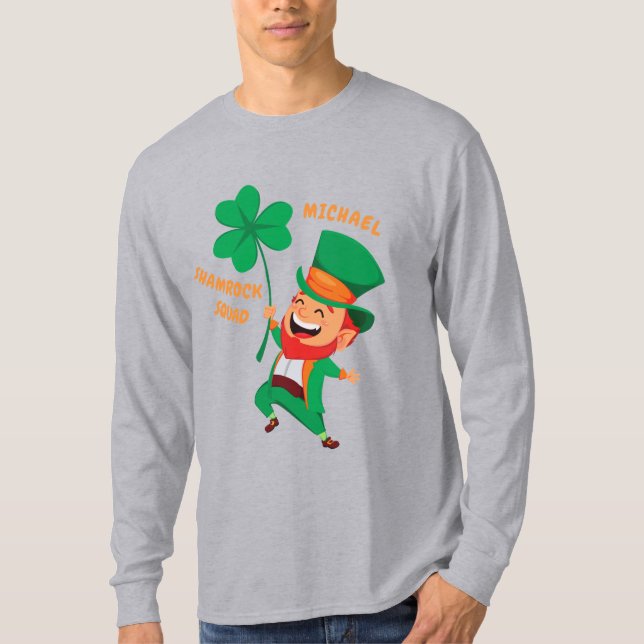 Irish Shamrock Squad Leprechaunss T-Shirt (Framsida)