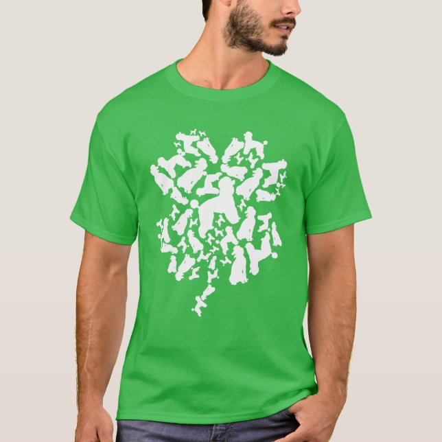Irish Shamrock St patrick's day Pudel Funny T Shirt (Framsida)