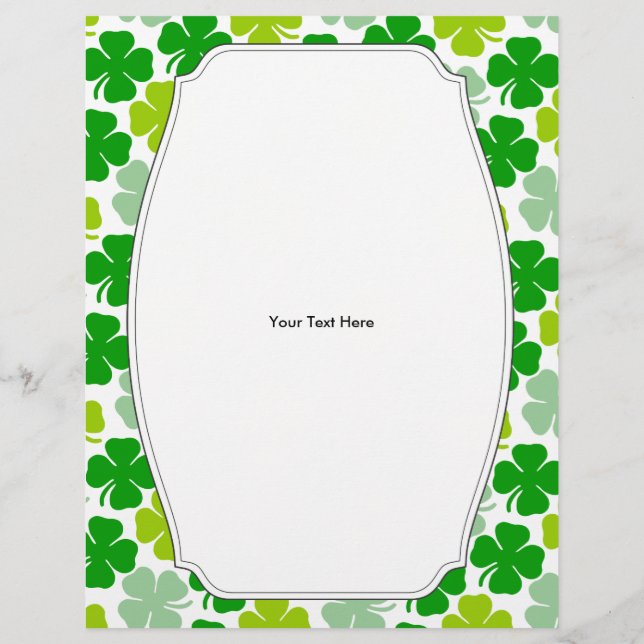 Irish Shamrock St. Patrick's Day Reklamblad (Baksidan)