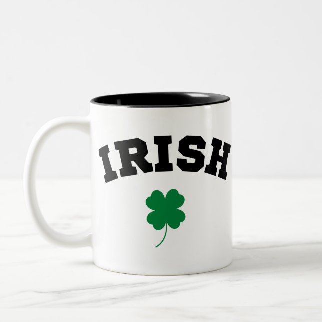 Irish Shamrock St Patrick's Två-Tonad Mugg (Vänster)