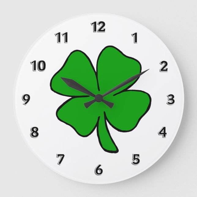 Irish Shamrock Stor Klocka (Framsida)