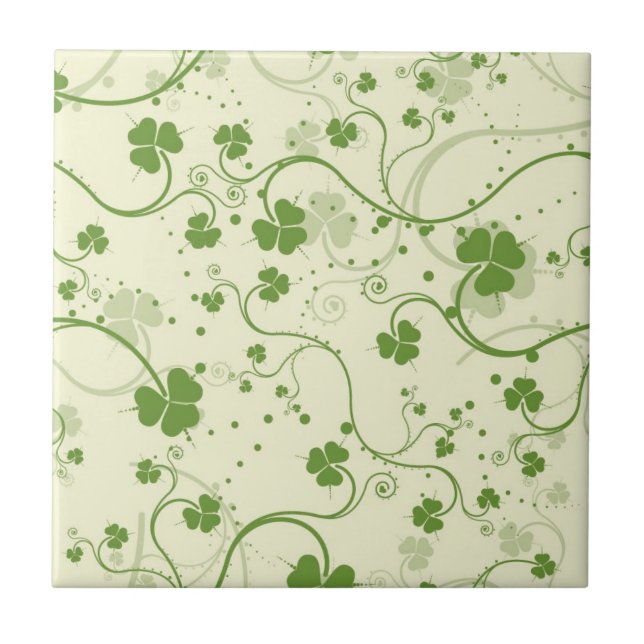 IRISH SHAMROCK SYMBOL KAKELPLATTA (Framsidan)