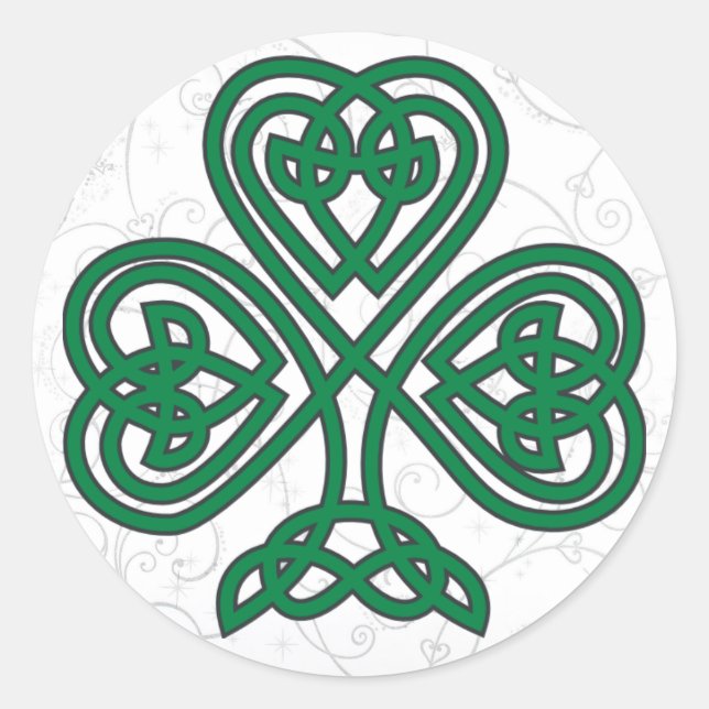 IRISH SHAMROCK SYMBOL RUNT KLISTERMÄRKE (Framsida)