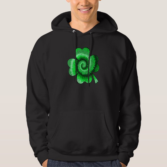 Irish Shamrock Tie Dye Happy St Patrick's Day Go L Hoodie (Framsida)