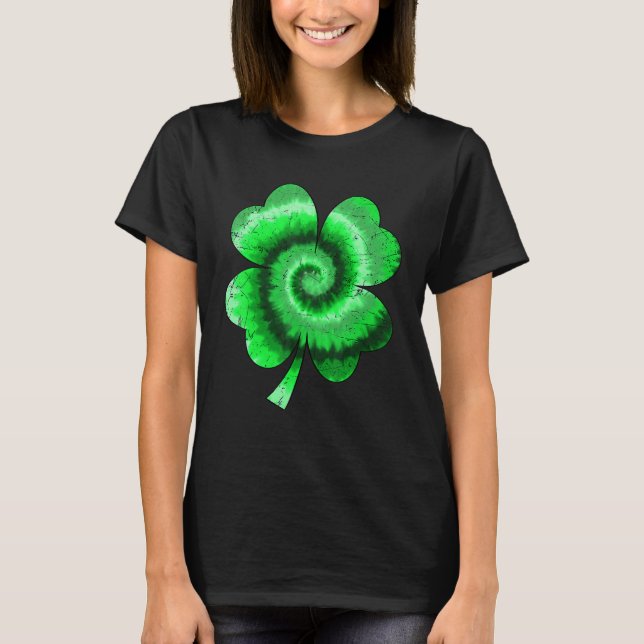 Irish Shamrock Tie Dye Happy St Patrick's Day Go L T Shirt (Framsida)