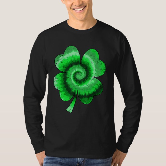 Irish Shamrock Tie Dye Happy St Patrick's Day Go L T Shirt (Framsida)