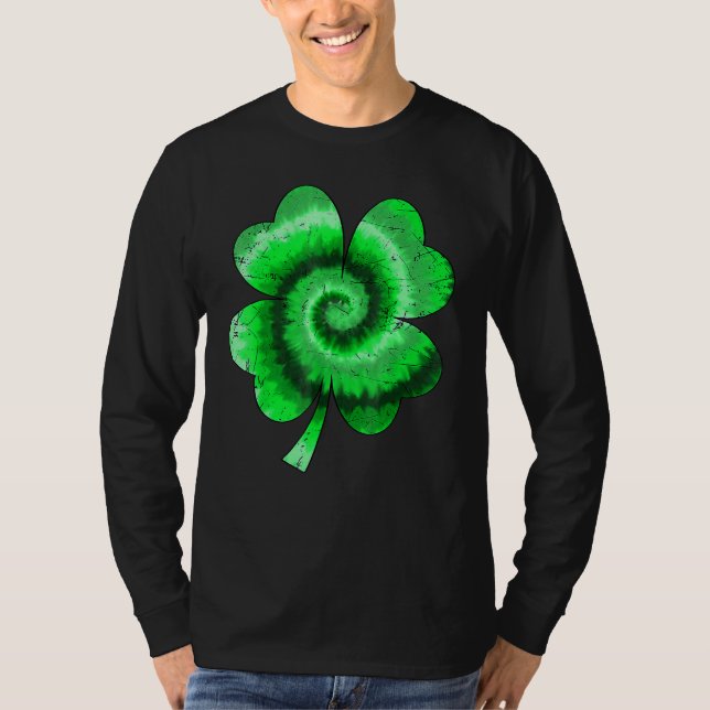 Irish Shamrock Tie Dye Happy St Patrick's Day Go L T Shirt (Framsida)