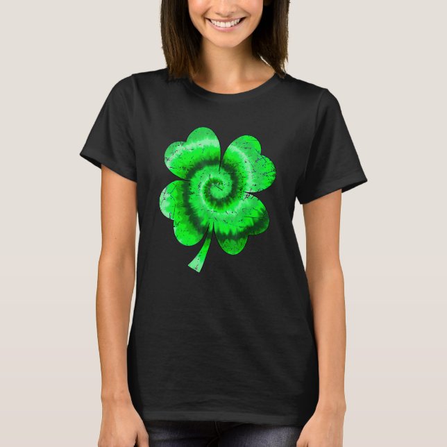 Irish Shamrock Tie Dye Happy St Patrick's Day Go L T Shirt (Framsida)