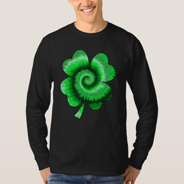 Irish Shamrock Tie Dye Happy St Patrick's Day Go L T Shirt (Framsida)