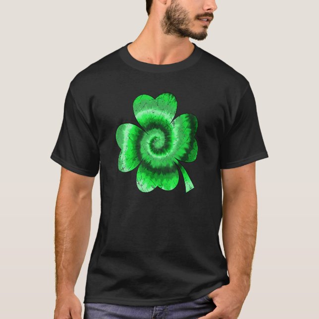 Irish Shamrock Tie Dye Happy St Patrick's Day Go L T Shirt (Framsida)