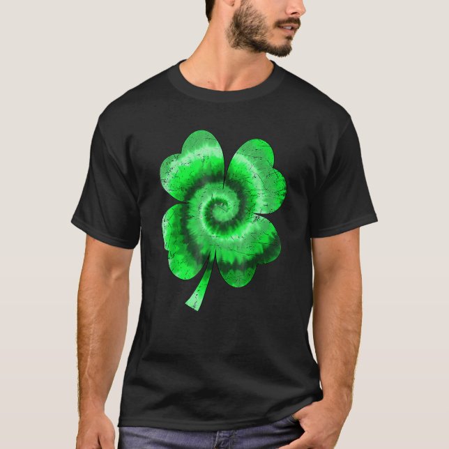 Irish Shamrock Tie Dye Lycklig St patrick's day Go T Shirt (Framsida)