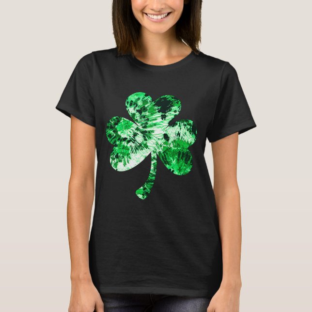 Irish Shamrock Tie Dye Lycklig St patrick's day Go T Shirt (Framsida)
