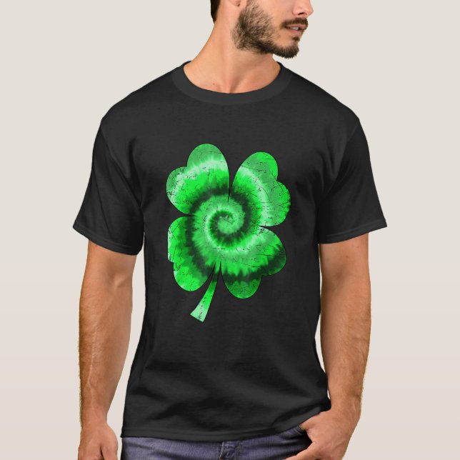 Irish Shamrock Tie Dye Lycklig St patrick's day Go T Shirt (Framsida)