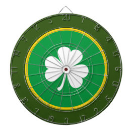 Irish Shamrock | Vit Grönt och Guld Darttavla