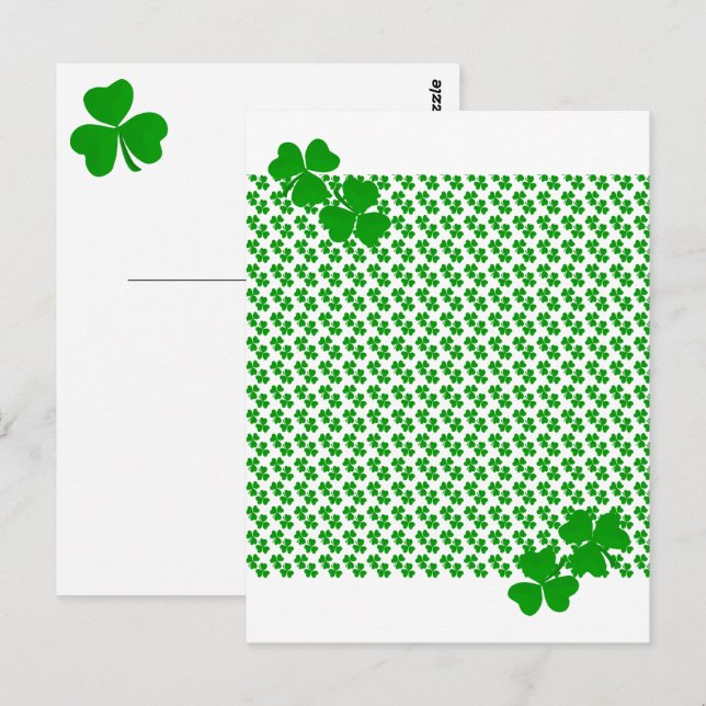 irish Shamrock Vykort (Fram/baksida)