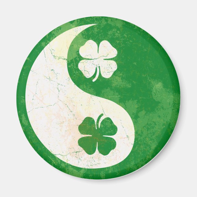 Irish Shamrock Yin Yang Magnet (Framsidan)