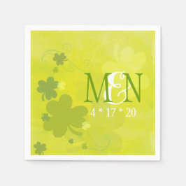 Irish Shamrocks Grönt Bröllop Pappersservett