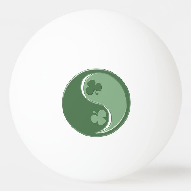 Irish Shamrocks Yin Yang och Frog Pingisboll (Framsidan)