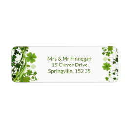 Irish Shanrock (klöver) Returadress Etikett
