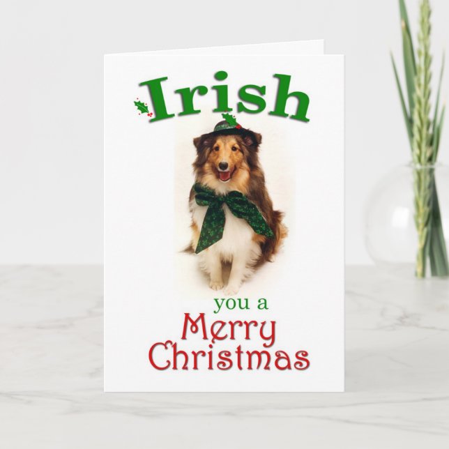 Irish Sheltie Card Helgkort (Framsida)