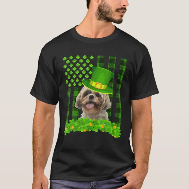 Irish Shih Tzu St Patrick's Day Funny Leprechaun D T Shirt (Framsida)