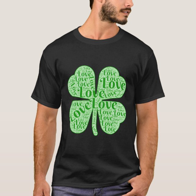 Irish Shirts for Women Fyrklöver St Patrick T Shirt (Framsida)
