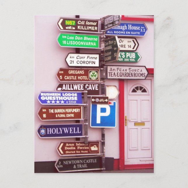 Irish Signpost Vykort (Framsida)