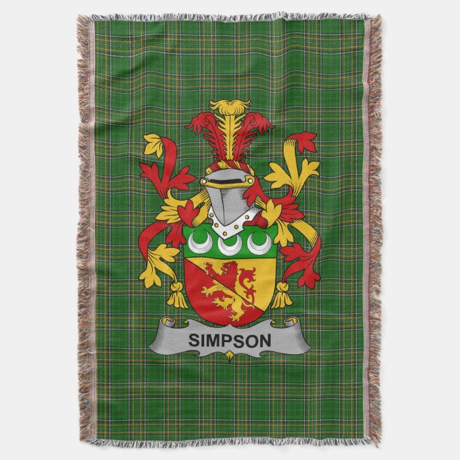 Irish Simpson Jackar Arm Family Crest Ireland Filt (Framsidan Vertikal)