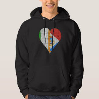 Irish Sint Maartener Flagga Heart Hoodie