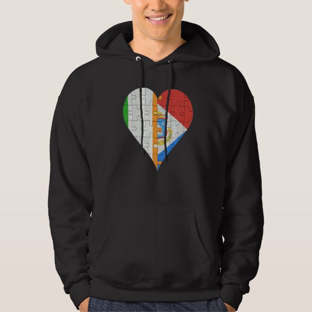 Irish Sint Maartener Flagga Heart Hoodie (Framsida)