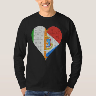 Irish Sint Maartener Flagga Heart T Shirt
