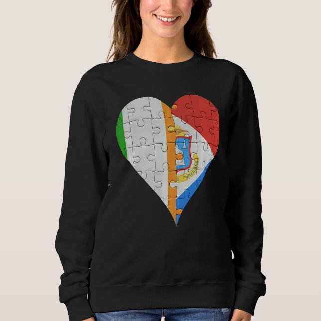 Irish Sint Maartener Flagga Heart T Shirt (Framsida)