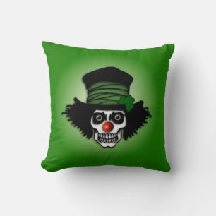 Irish Skeleton Clown Grönt Kudde