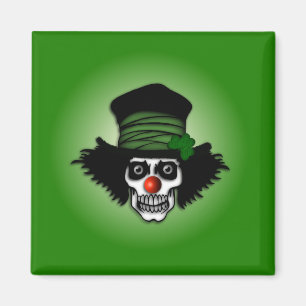 Irish Skeleton Clown Grönt Magnet