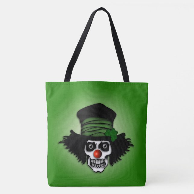 Irish Skeleton Clown Grönt Tygkasse (Framsida)