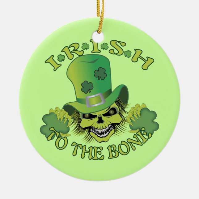 Irish Skull Julgransprydnad Keramik (Framsidan)