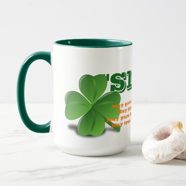 Irish Slainte med Dikt St. Patrick Day Mugg (Med munk)