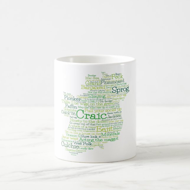 Irish Slang Ord Art Karta Coffee Mugg (Center)