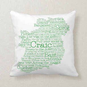 Irish Slang Ord Art Karta Dekorativ kudde