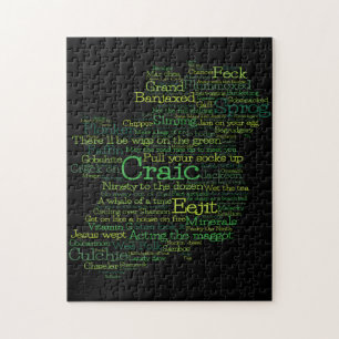 Irish Slang Ord Art Karta Jigszle Puzzle Pussel