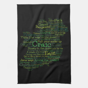 Irish Slang Ord Art Karta Kitchen Towel Kökshandduk