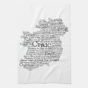 Irish Slang Ord Art Karta Kitchen Towel Kökshandduk