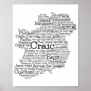Irish Slang Ord Art Karta Poster