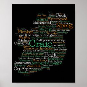 Irish Slang Ord Art Karta Poster