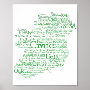 Irish Slang Ord Art Karta Poster