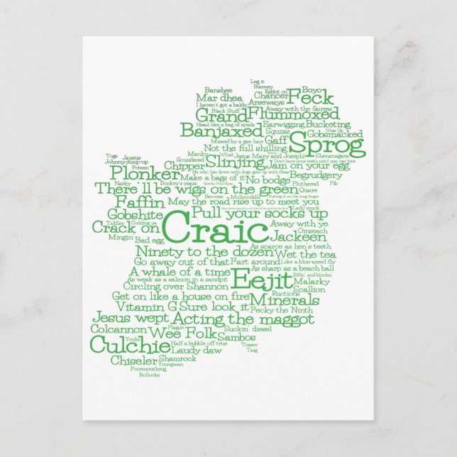 Irish Slang Ord Art Karta vykort (Framsida)