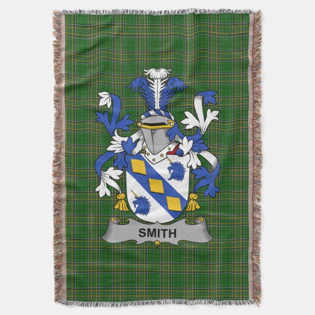 Irish Smith eller Smyth Jackar av Arm Family Crest Filt (Framsidan Vertikal)