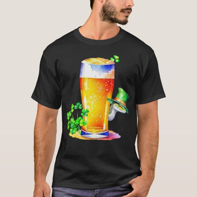Irish Snakes & St. Patrick's Day Beer T Shirt (Framsida)