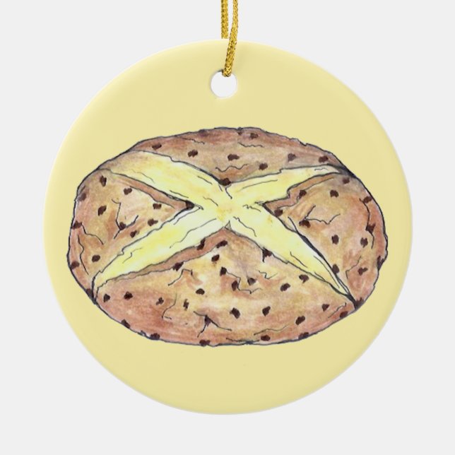 Irish Soda Bread Loaf Saint patrick's day Baking Julgransprydnad Keramik (Framsidan)